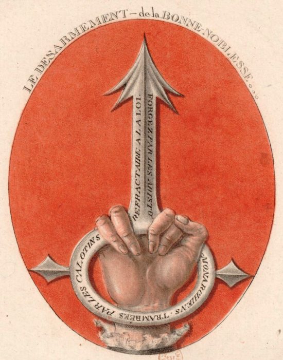 Le désarmement de la bonne noblesse. Estampe de 1791