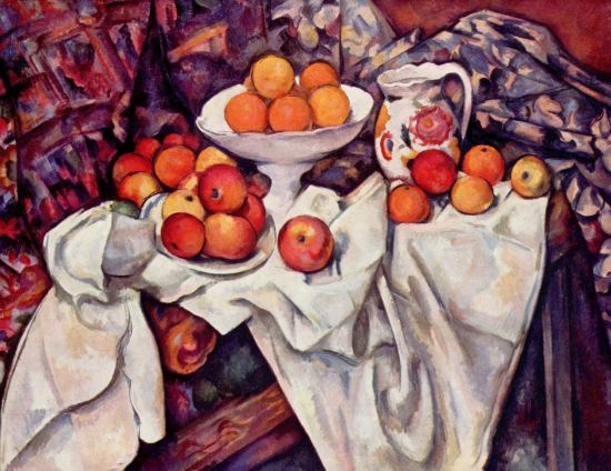 Nature morte aux pommes et aux oranges. Peinture de Paul Cézanne (1899)