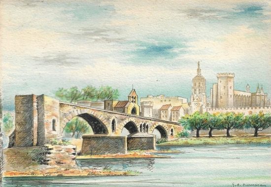 Pont Saint-Bénézet sur le Rhône, à Avignon (construction de 1177 à 1185)