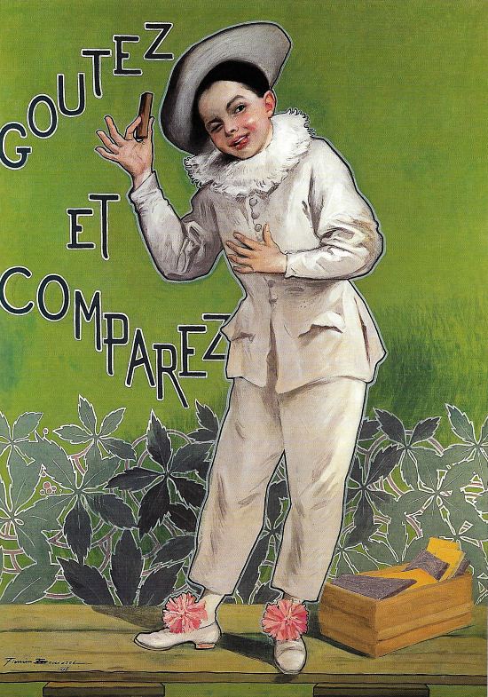 Le Pierrot dessiné en 1898 par Firmin Bouisset pour symboliser la marque