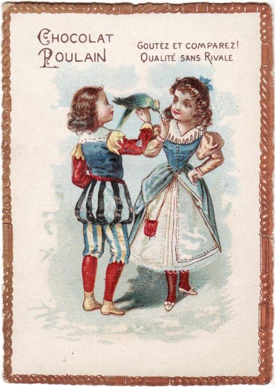 Chromolithographie publicitaire pour le chocolat Poulain