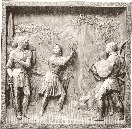 Prise de Jargeau. Bas-relief de Foyatier, à Paris, XIXe siècle