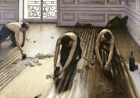 Les Raboteurs de parquet. Peinture de Gustave Caillebotte (1875)