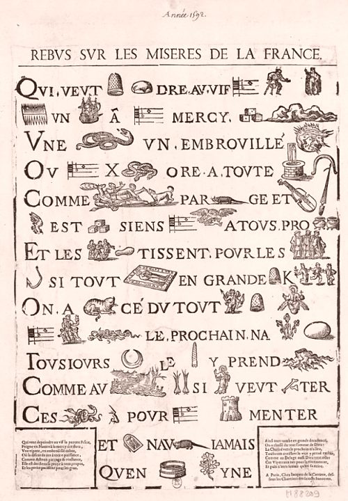Rébus des misères de la France en date de 1592