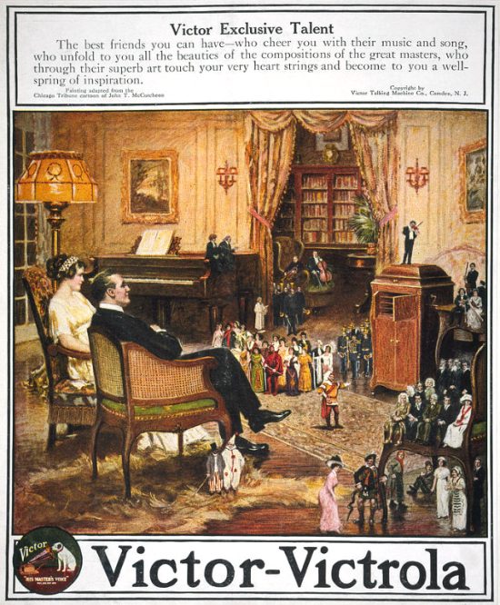 Encart publicitaire pour les phonographes Victor-Victrola (1913)