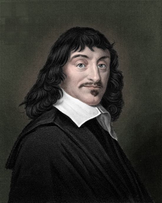René Descartes. Dessin exécuté d'après une peinture de Frans Hals réalisée vers 1640