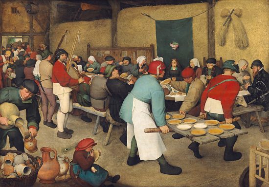 Le Repas de noce. Peinture de Pieter Brueghel l'Ancien (1568)