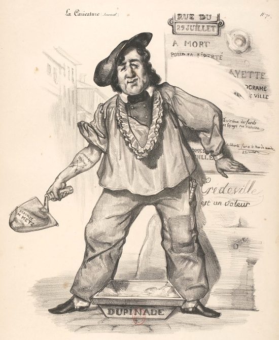 Le Replâtrage. Caricature réalisée par Charles Philipon publiée dans le numéro 35 du 30 juin 1831 de La Caricature
