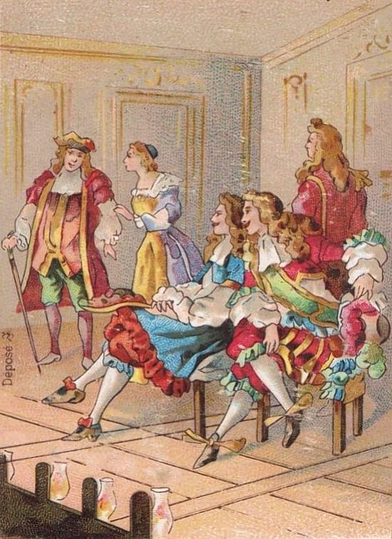 Une représentation sous Louis XIV. Chromolithographie publicitaire publiée vers 1890