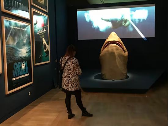 Le requin du film Les dents de la mer, prêté par le musée du cinéma de Turin, exposé au musée de la Marine à Paris