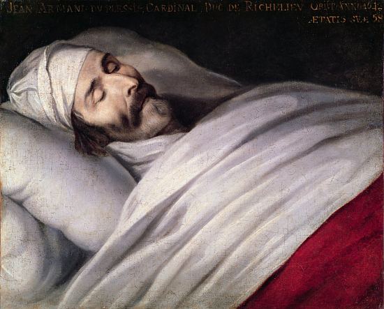 Le cardinal de Richelieu sur son lit de mort. Peinture de Philippe de Champaigne