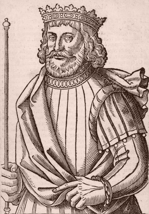 Louis V le Fainéant (986-987). Gravure extraite de Recueil des effigies des rois de France avec un bref sommaire des généalogies, faits et gestes d'iceux, édité en 1567 par François Desprez