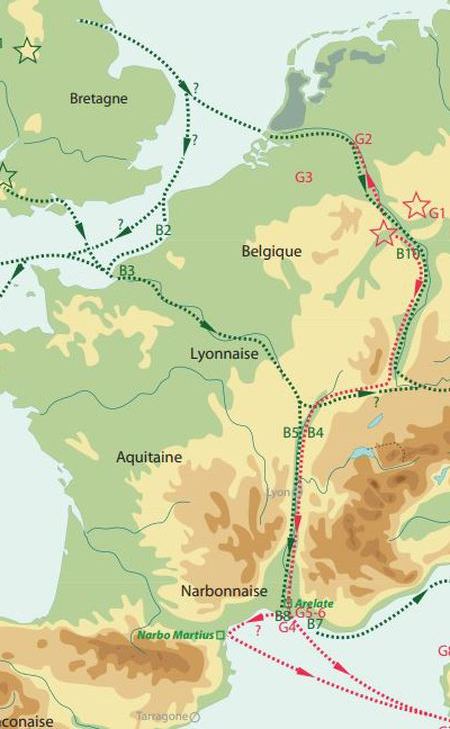 Routes des métaux à l'époque romaine