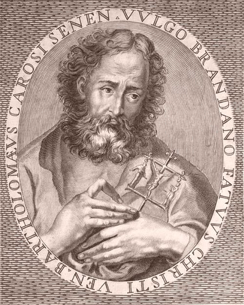 Saint Brandan. Gravure du XVIIIe siècle