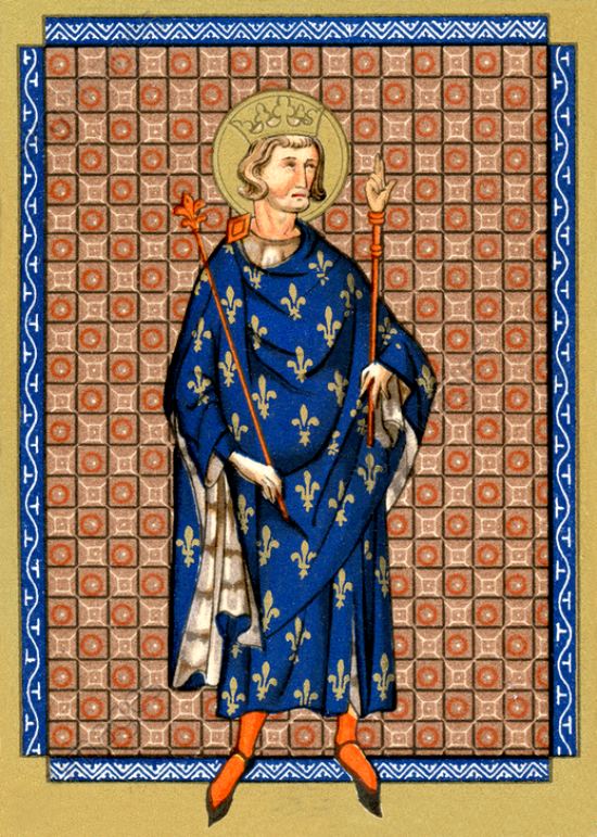 Portrait de Saint Louis, d'après un manuscrit de 1316