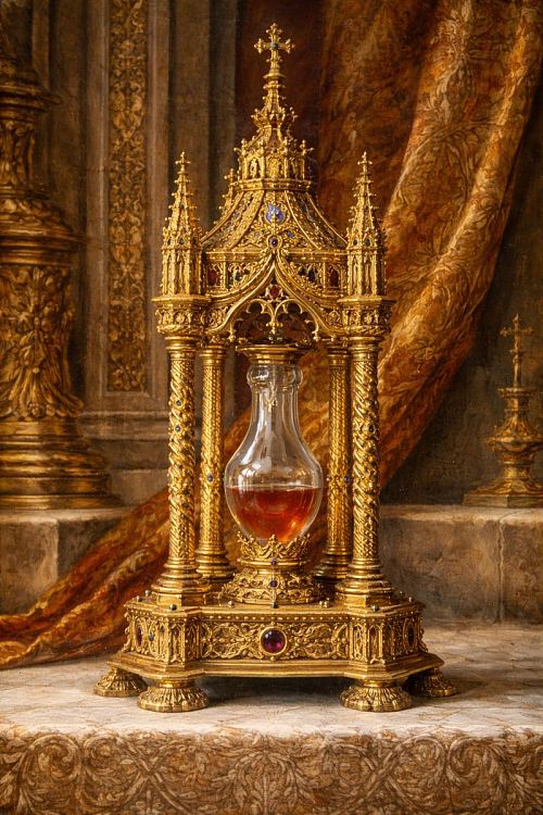 Vision artistique de la Sainte Ampoule de Marmoutier, perdue au moment de la Révolution