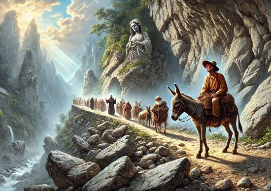 La procession qui descendait et le Sans-Âme qui montait se rencontrèrent