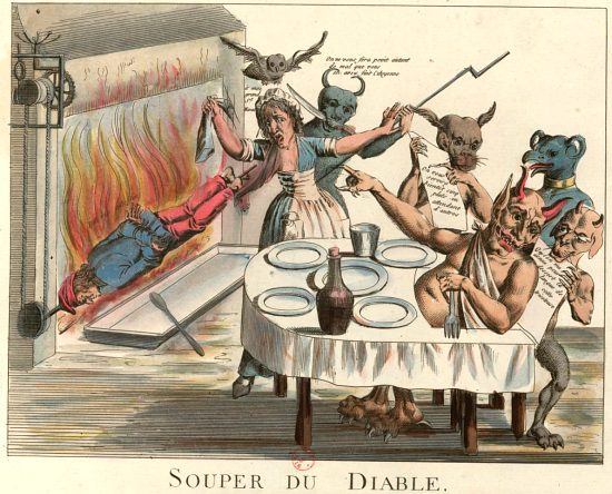 Souper du diable. Estampe allégorique et satirique de 1793