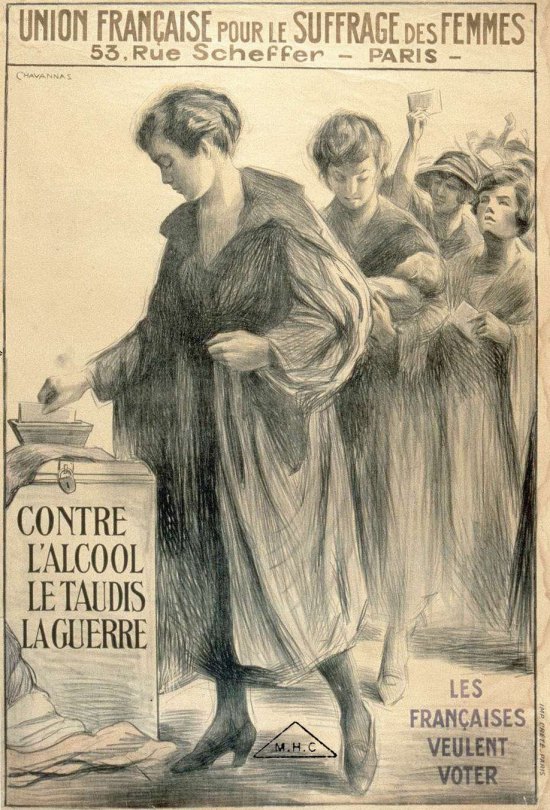 Affiche de l'Union française pour le suffrage des femmes créée en 1909