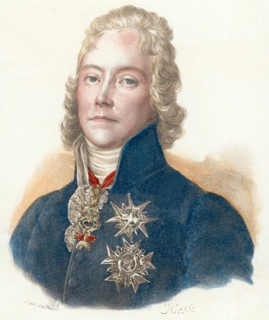Charles-Maurice de Talleyrand-Périgord. Lithographie de 1832 de François Delpech réalisée d'après un dessin de Henri-Joseph Hesse exécuté vers 1790