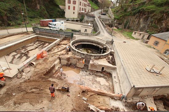 Vue générale du site en cours de fouille à Évaux-les-Bains