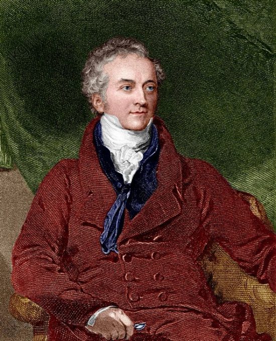 Thomas Young (1773-1829). Gravure (colorisée ultérieurement) réalisée d'après une peinture de Thomas Lawrence (1769-1830) Thomas Young (1773-1829). Gravure (colorisée ultérieurement) réalisée d'après une peinture de Thomas Lawrence (1769-1830)