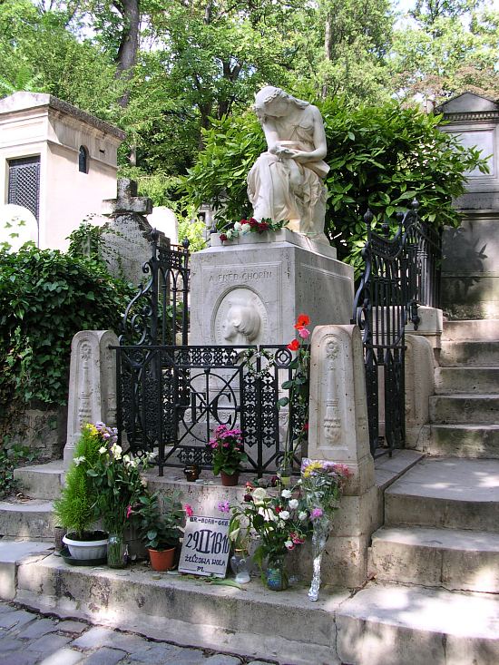 Tombe de Frédéric Chopin au cimetière du Père-Lachaise à Paris