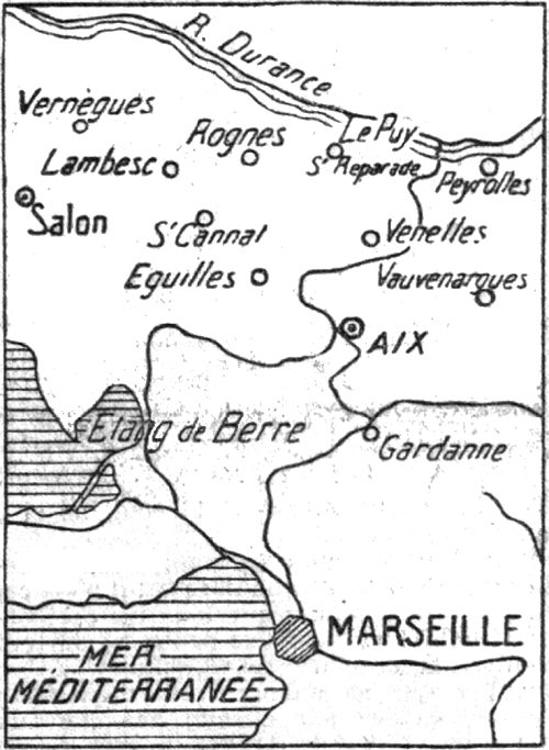 Carte de la région touchée par le séisme publiée dans Le Petit Parisien du 13 juin 1909