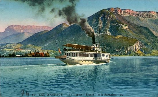 Le vapeur France sur le lac d'Annecy