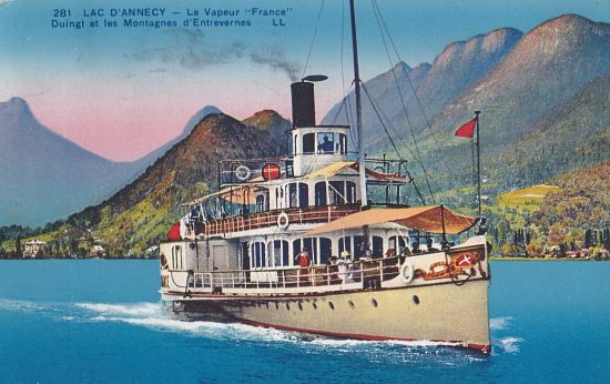 Le vapeur France sur le lac d'Annecy