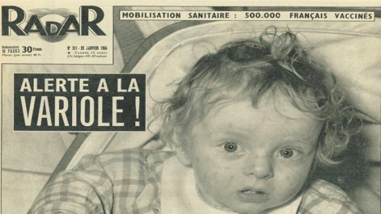 Alerte à la variole ! Une du journal Radar en date du 23 janvier 1955