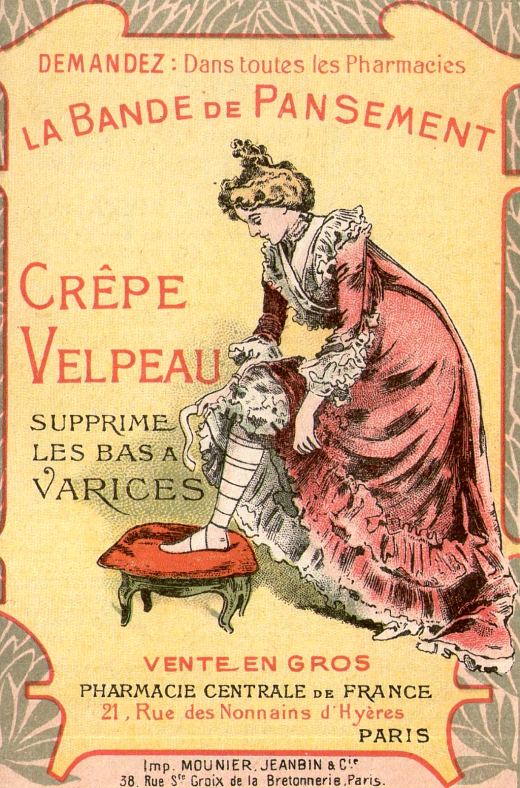 Affiche publicitaire des premières années du XXe siècle pour la bande de pansement Velpeau