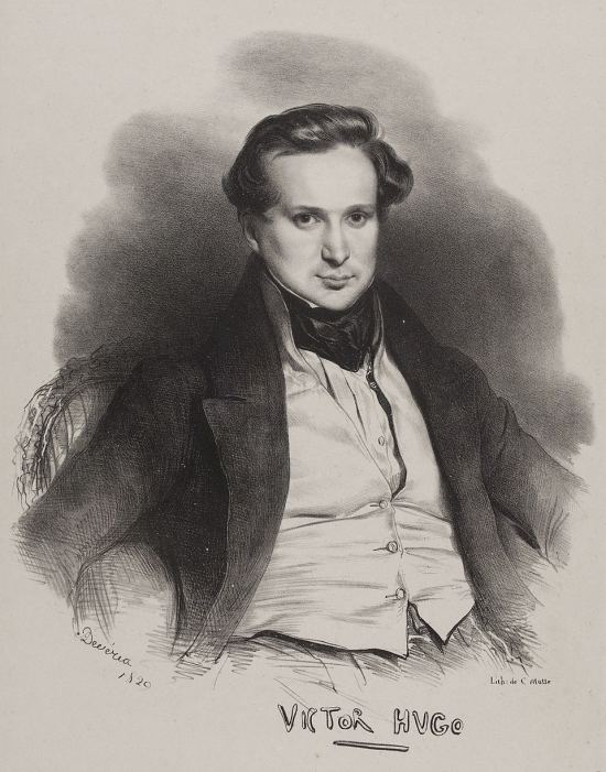 Victor Hugo en 1829. Lithographie d'Achille Devéria