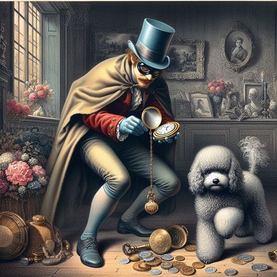 L'un des voleurs est confondu par le caniche du seigneur poitevin