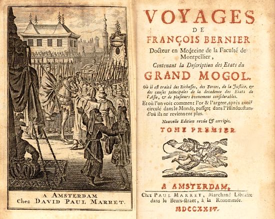 Une édition en date de 1724 des Voyages de François Bernier