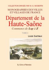 HAUTE-SAÔNE (Département de la) Communes de Lup à Z - (...)